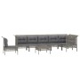 8-teiliges Gartenmöbel-Set und graue synthetische Rattankissen von vidaXL, Gartensets - Ref: Foro24-3187527, Preis: 443,39 €,...