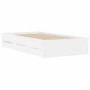 Cama con cajones madera de ingeniería blanca 75x190 cm
