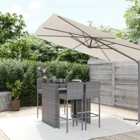 5-piece garden table and high stools with gray PE rattan cushions by vidaXL, Garden sets - Ref: Foro24-3187626, Price: 473,78...