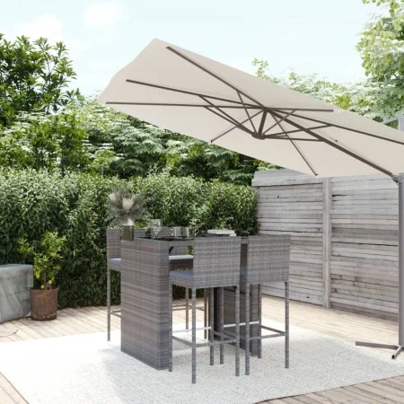 5-piece garden table and high stools with gray PE rattan cushions by vidaXL, Garden sets - Ref: Foro24-3187626, Price: 473,78...