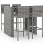 5-teiliger Gartentisch und hohe Hocker mit grauen PE-Rattankissen von vidaXL, Gartensets - Ref: Foro24-3187626, Preis: 483,96...