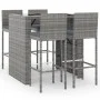 5-teiliger Gartentisch und hohe Hocker mit grauen PE-Rattankissen von vidaXL, Gartensets - Ref: Foro24-3187626, Preis: 476,78...