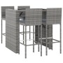 5-teiliger Gartentisch und hohe Hocker mit grauen PE-Rattankissen von vidaXL, Gartensets - Ref: Foro24-3187626, Preis: 483,96...