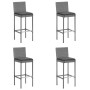 5-piece garden table and high stools with gray PE rattan cushions by vidaXL, Garden sets - Ref: Foro24-3187626, Price: 483,96...