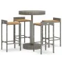 Bar table and garden stools 5 pieces acacia wood PE rattan gray by vidaXL, Garden sets - Ref: Foro24-3187717, Price: 249,49 €...