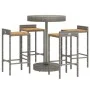 Bar table and garden stools 5 pieces acacia wood PE rattan gray by vidaXL, Garden sets - Ref: Foro24-3187717, Price: 249,49 €...