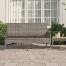 3-seater garden bench with gray synthetic rattan cushions by vidaXL, garden benches - Ref: Foro24-319493, Price: 87,75 €, Dis...