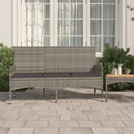 3-Sitzer-Gartenbank mit Kissen synthetisches Rattangrau von vidaXL, Gartenbänke - Ref: Foro24-319493, Preis: 91,74 €, Rabatt: %