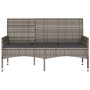 3-seater garden bench with gray synthetic rattan cushions by vidaXL, garden benches - Ref: Foro24-319493, Price: 94,53 €, Dis...