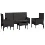 Garden set with 4-piece black synthetic rattan cushions by vidaXL, Garden sets - Ref: Foro24-319502, Price: 183,10 €, Discoun...