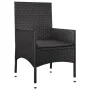 Garden set with 4-piece black synthetic rattan cushions by vidaXL, Garden sets - Ref: Foro24-319502, Price: 183,10 €, Discoun...