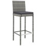 Garden table and high stools and cushions 7 pieces gray PE rattan by vidaXL, Garden sets - Ref: Foro24-3187646, Price: 406,69...