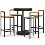 Bartisch und Gartenhocker 5 Stück Akazienholz PE Rattan schwarz von vidaXL, Gartensets - Ref: Foro24-3187720, Preis: 258,42 €...