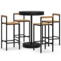 Bartisch und Gartenhocker 5 Stück Akazienholz PE Rattan schwarz von vidaXL, Gartensets - Ref: Foro24-3187720, Preis: 261,58 €...