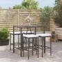 Gartentisch und Hochhocker 5 Stück und schwarze PE-Rattankissen von vidaXL, Gartensets - Ref: Foro24-3187633, Preis: 233,13 €...