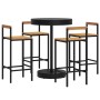 Bartisch und Gartenhocker 5 Stück Akazienholz PE Rattan schwarz von vidaXL, Gartensets - Ref: Foro24-3187720, Preis: 261,58 €...