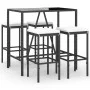 Garden table and high stools 5 pieces and black PE rattan cushions by vidaXL, Garden sets - Ref: Foro24-3187633, Price: 229,8...