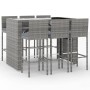 Gartentisch und hohe Hocker und Kissen 7 Stück graues PE-Rattan von vidaXL, Gartensets - Ref: Foro24-3187628, Preis: 513,14 €...
