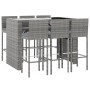 Gartentisch und hohe Hocker und Kissen 7 Stück graues PE-Rattan von vidaXL, Gartensets - Ref: Foro24-3187628, Preis: 513,14 €...