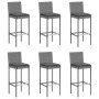 Garden table and high stools and cushions 7 pieces gray PE rattan by vidaXL, Garden sets - Ref: Foro24-3187628, Price: 513,14...