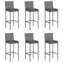 Garden table and high stools and cushions 7 pieces gray PE rattan by vidaXL, Garden sets - Ref: Foro24-3187628, Price: 505,05...