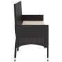 3-seater garden bench with black synthetic rattan cushions by vidaXL, garden benches - Ref: Foro24-319492, Price: 100,10 €, D...