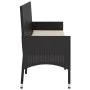 3-seater garden bench with black synthetic rattan cushions by vidaXL, garden benches - Ref: Foro24-319492, Price: 89,30 €, Di...