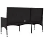 3-seater garden bench with black synthetic rattan cushions by vidaXL, garden benches - Ref: Foro24-319492, Price: 89,30 €, Di...