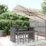 Gartentisch und Hochhocker 9-teilig und graue PE-Rattankissen von vidaXL, Gartensets - Ref: Foro24-3187624, Preis: 427,53 €, ...
