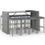 Gartentisch und Hochhocker 9-teilig und graue PE-Rattankissen von vidaXL, Gartensets - Ref: Foro24-3187624, Preis: 431,72 €, ...
