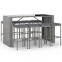 Gartentisch und Hochhocker 9-teilig und graue PE-Rattankissen von vidaXL, Gartensets - Ref: Foro24-3187624, Preis: 427,53 €, ...