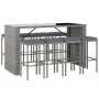 Garden table and high stools 9 pieces and gray PE rattan cushions by vidaXL, Garden sets - Ref: Foro24-3187624, Price: 427,53...