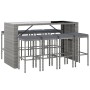 Gartentisch und Hochhocker 9-teilig und graue PE-Rattankissen von vidaXL, Gartensets - Ref: Foro24-3187624, Preis: 431,72 €, ...