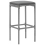 Garden table and high stools 9 pieces and gray PE rattan cushions by vidaXL, Garden sets - Ref: Foro24-3187624, Price: 431,72...