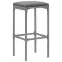 Gartentisch und Hochhocker 9-teilig und graue PE-Rattankissen von vidaXL, Gartensets - Ref: Foro24-3187624, Preis: 427,53 €, ...