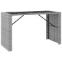 Garden table and high stools 9 pieces and gray PE rattan cushions by vidaXL, Garden sets - Ref: Foro24-3187624, Price: 427,53...