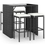 Garden table and high stools 5 pieces and black PE rattan cushions by vidaXL, Garden sets - Ref: Foro24-3187619, Price: 318,4...