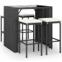 Garden table and high stools 5 pieces and black PE rattan cushions by vidaXL, Garden sets - Ref: Foro24-3187619, Price: 313,8...