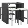 Gartentisch und Hochhocker 5 Stück und schwarze PE-Rattankissen von vidaXL, Gartensets - Ref: Foro24-3187619, Preis: 313,86 €...