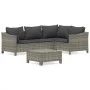 5-teiliges Gartenmöbel-Set und graue synthetische Rattankissen von vidaXL, Gartensets - Ref: Foro24-3187273, Preis: 381,83 €,...