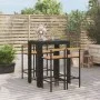 Bar table and garden stools 5 pieces acacia wood black PE rattan by vidaXL, Garden sets - Ref: Foro24-3187712, Price: 305,31 ...