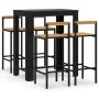 Bar table and garden stools 5 pieces acacia wood black PE rattan by vidaXL, Garden sets - Ref: Foro24-3187712, Price: 305,31 ...