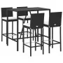 Garden table and high stools 5 pieces with black PE rattan cushions by vidaXL, Garden sets - Ref: Foro24-3187643, Price: 397,...