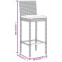 Hoher Gartentisch und Hocker 5 Stück und Kissen PE Rattan schwarz von vidaXL, Gartensets - Ref: Foro24-3187643, Preis: 401,45...