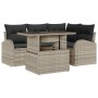 Conjunto de sofá de jardín con cojín 5 pcs Gris claro Poliratán