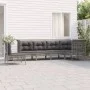 Set de muebles de jardín 6 pzas y cojines ratán sintético gris de vidaXL, Conjuntos de jardín - Ref: Foro24-3187524, Precio: ...