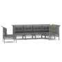 6-piece garden furniture set with gray synthetic rattan cushions by vidaXL, Garden sets - Ref: Foro24-3187524, Price: 400,61 ...