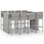 Garden table and high stools 9 pieces and gray PE rattan cushions by vidaXL, Garden sets - Ref: Foro24-3187630, Price: 746,80...