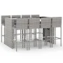 Garden table and high stools 9 pieces and gray PE rattan cushions by vidaXL, Garden sets - Ref: Foro24-3187630, Price: 734,81...
