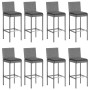 Garden table and high stools 9 pieces and gray PE rattan cushions by vidaXL, Garden sets - Ref: Foro24-3187630, Price: 746,80...